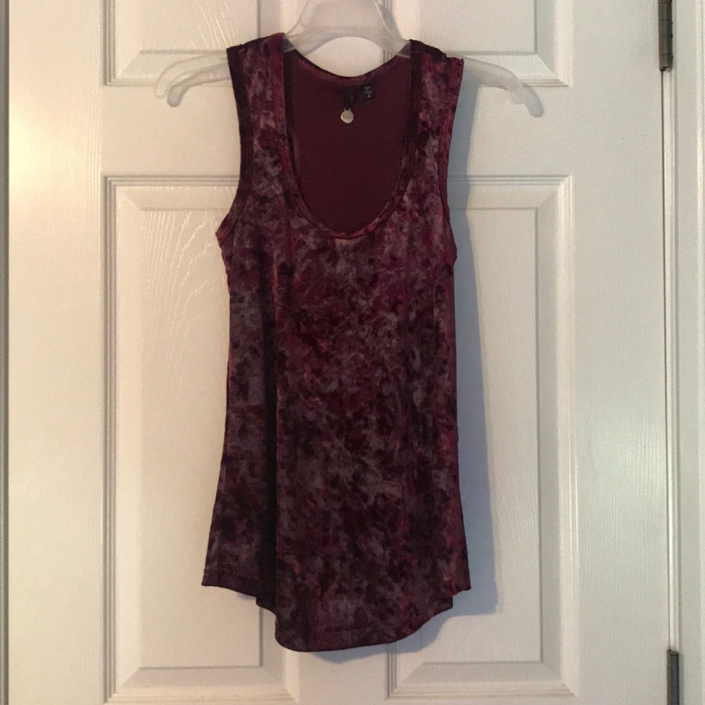 Burgundy Velvet Tank Top